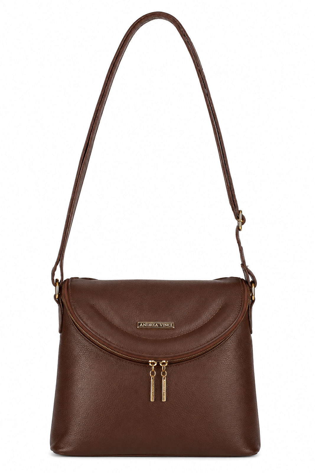 Bolsa tiracolo de couro liso Tereza
