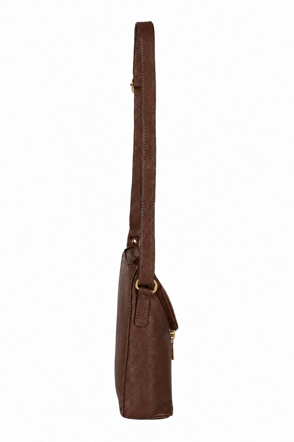Bolsa tiracolo de couro liso Tereza
