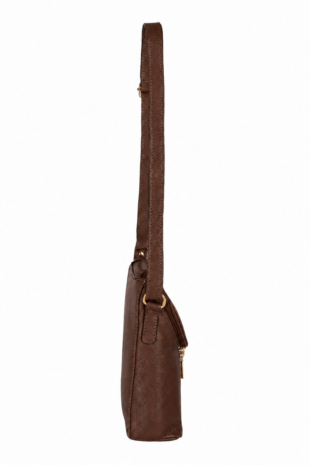 Bolsa tiracolo de couro liso Tereza