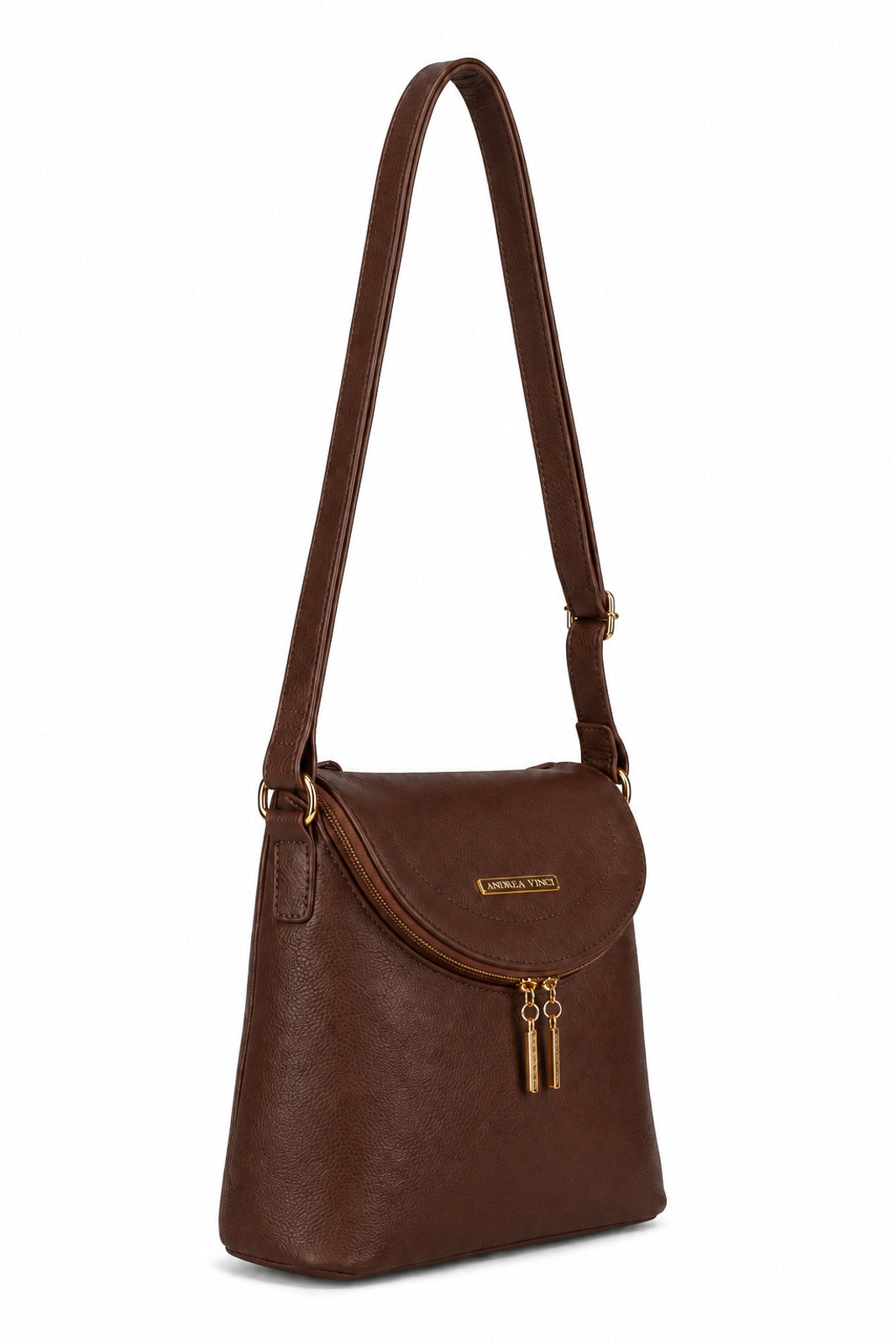 Bolsa tiracolo de couro liso Tereza