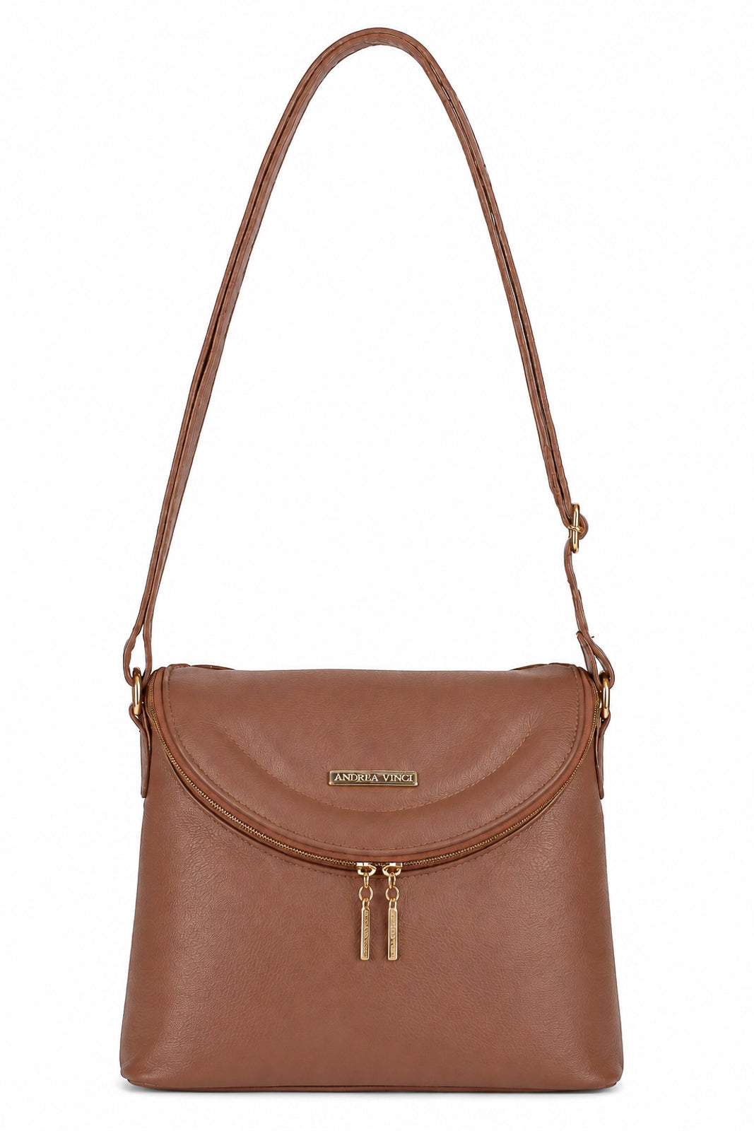 Bolsa tiracolo de couro liso Tereza