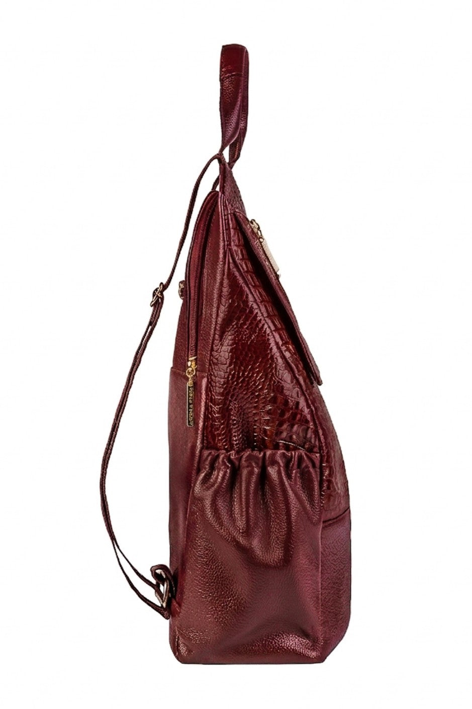 Mochila antifurto grande de couro croco Suzana