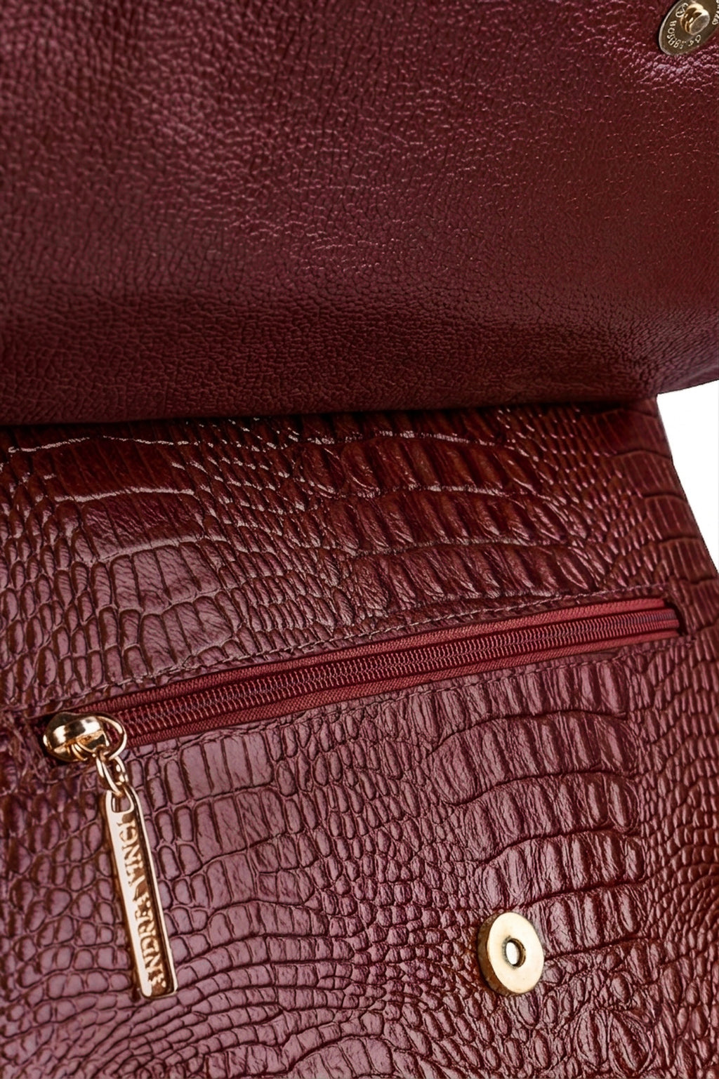 Mochila antifurto grande de couro croco Suzana