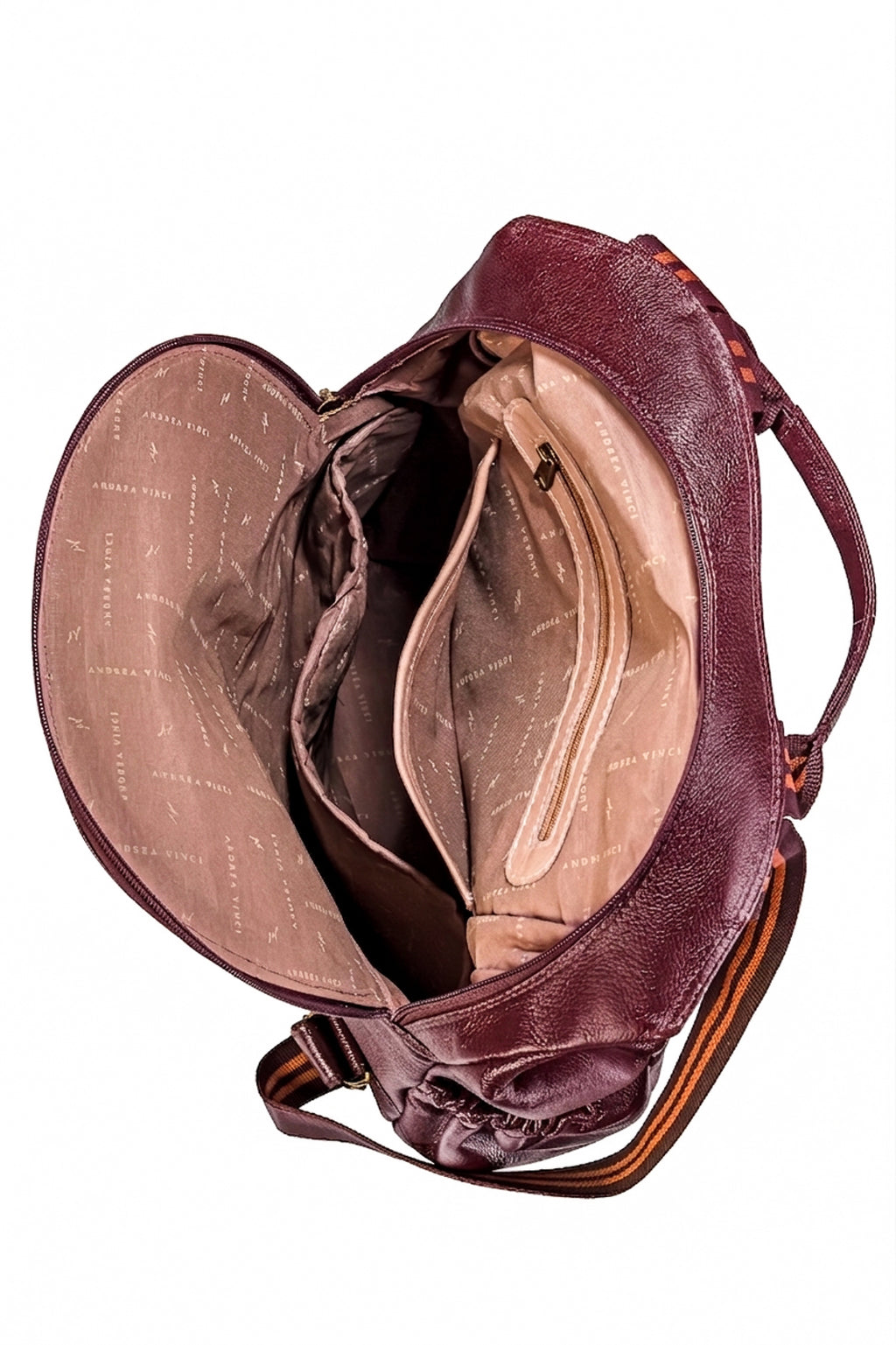 Mochila antifurto grande de couro liso Suzana