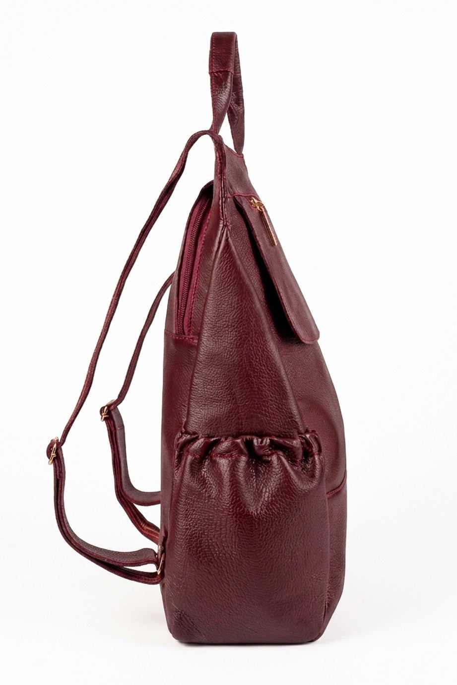 Mochila antifurto grande de couro liso Suzana
