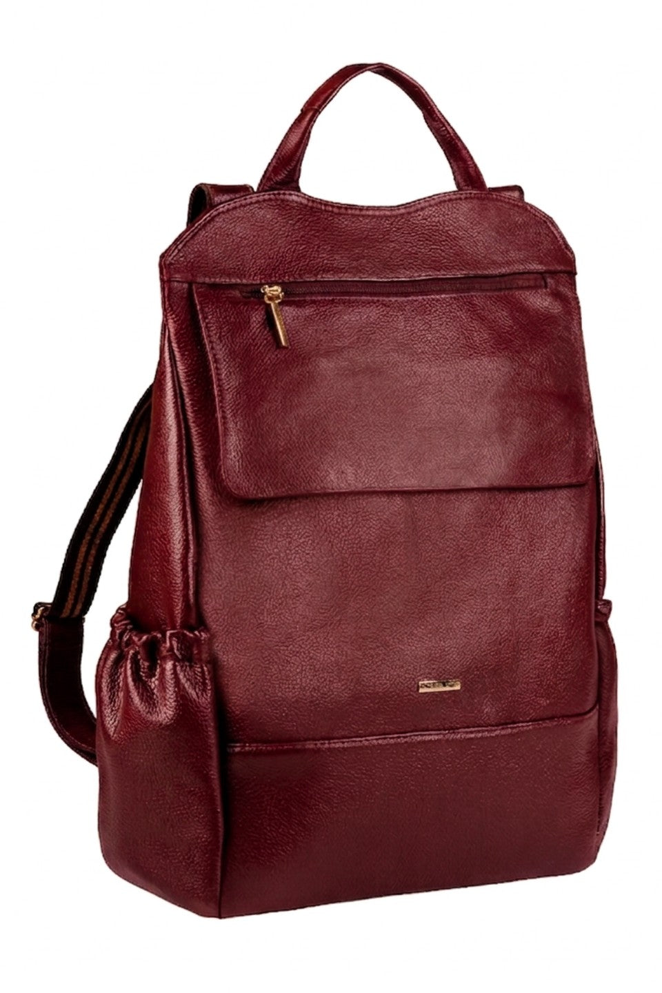 Mochila antifurto grande de couro liso Suzana