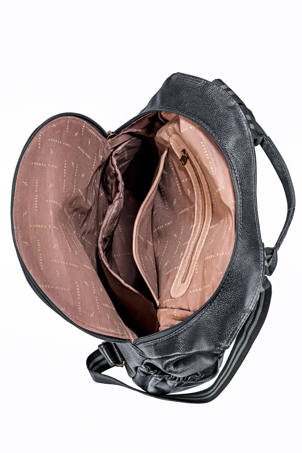 Mochila antifurto grande de couro croco Suzana