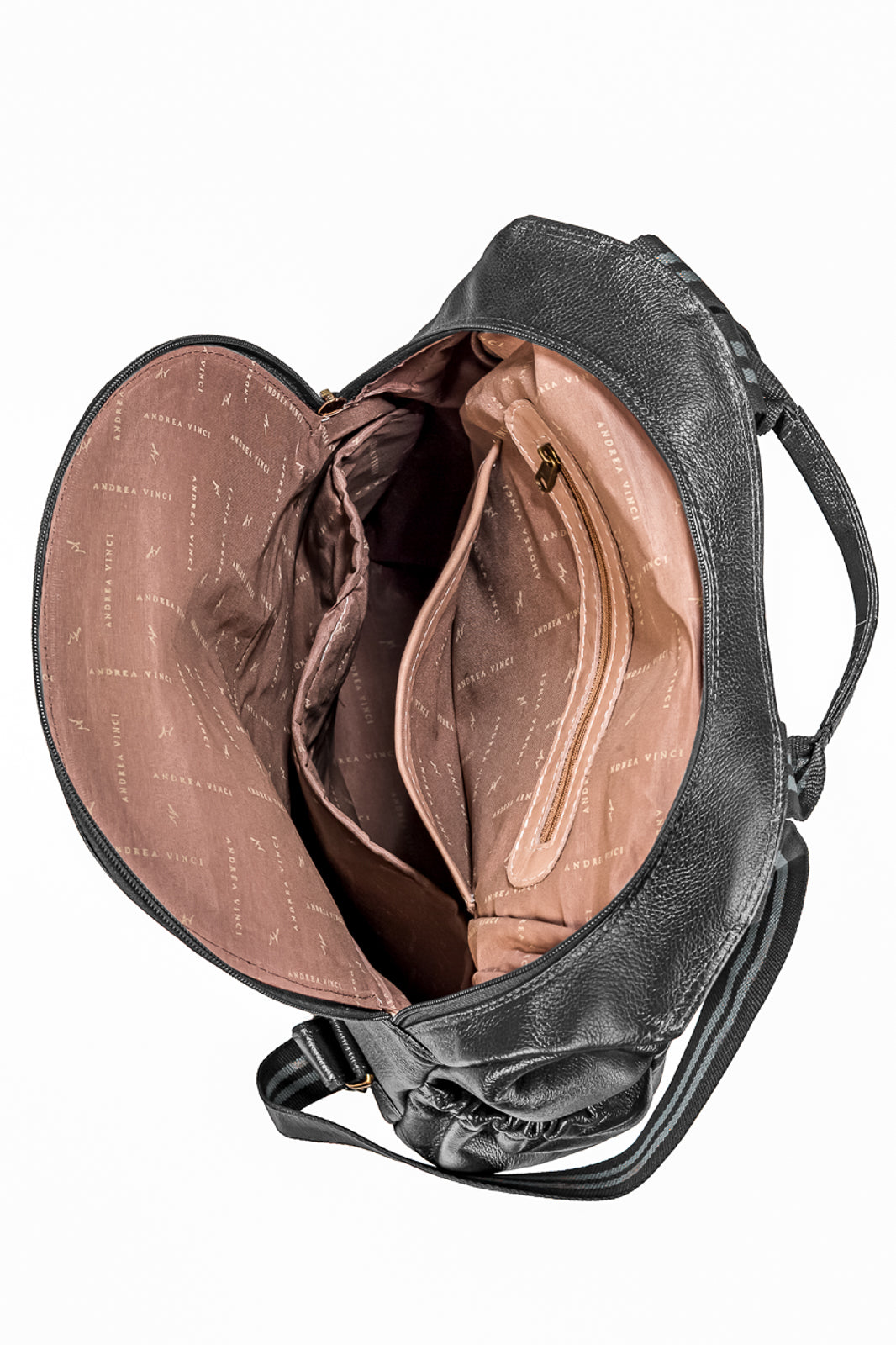 Mochila antifurto grande de couro liso Suzana