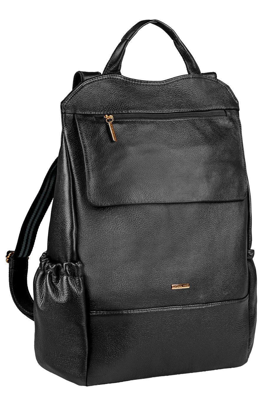 Mochila antifurto grande de couro liso Suzana