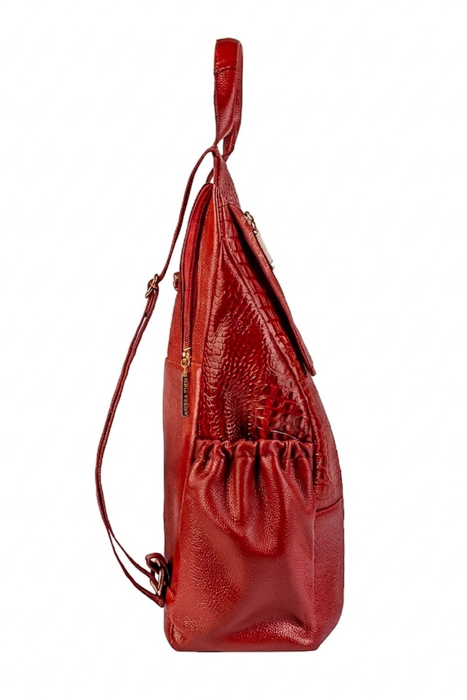Mochila antifurto grande de couro croco Suzana