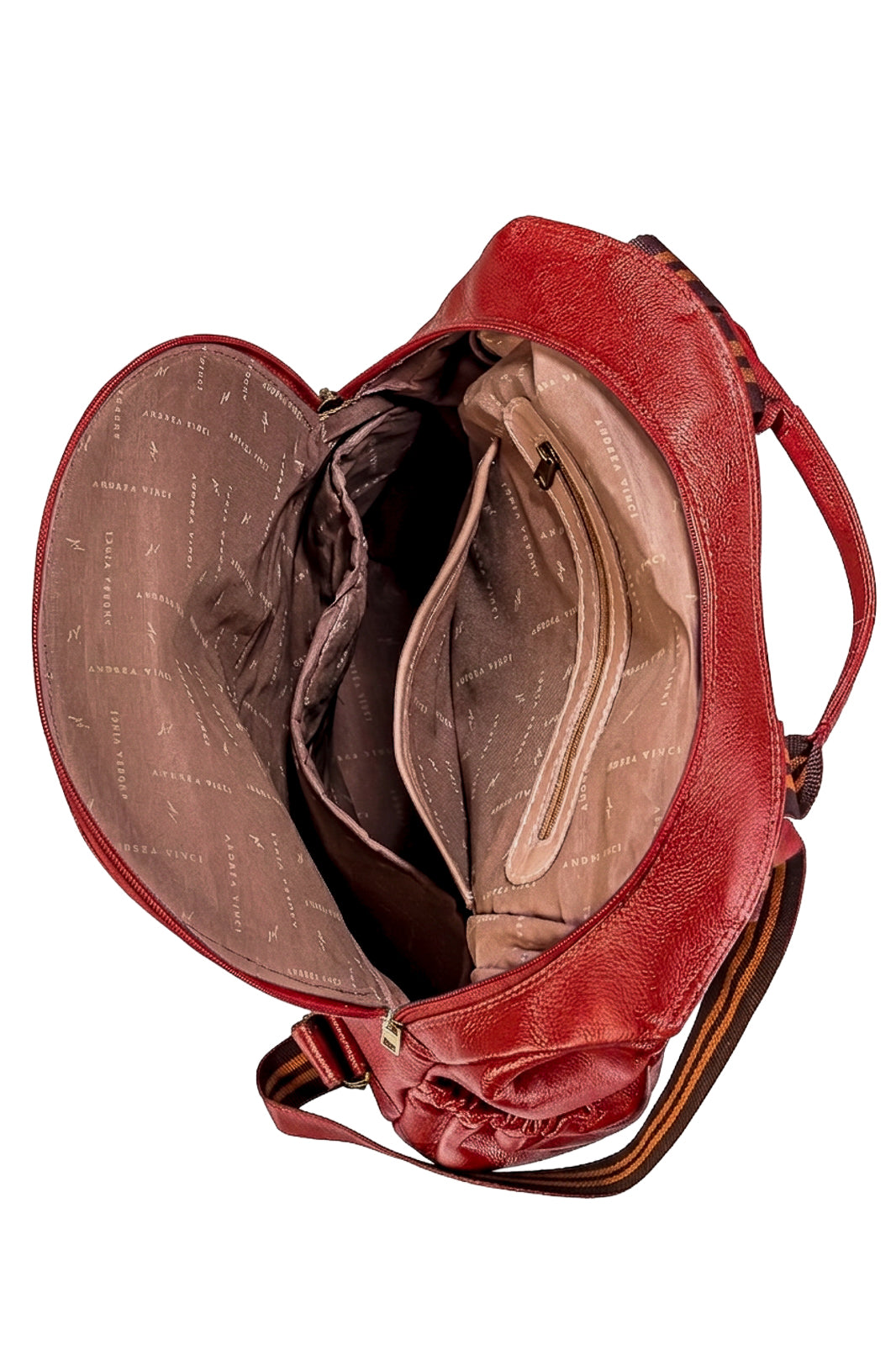 Mochila antifurto grande de couro liso Suzana