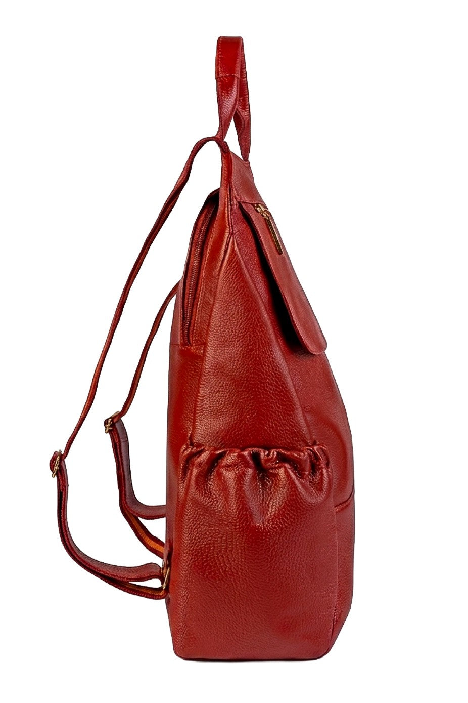 Mochila antifurto grande de couro liso Suzana
