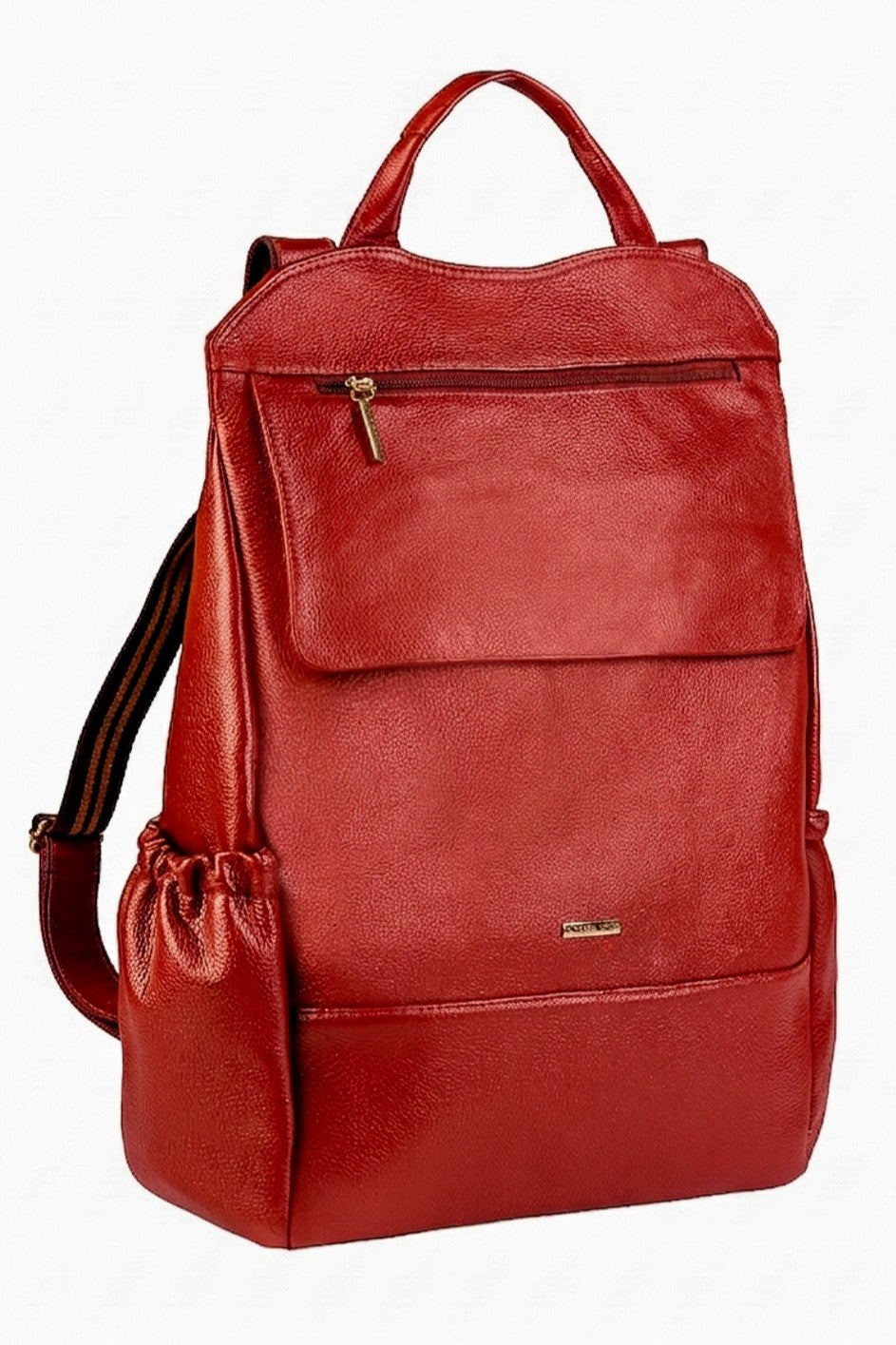 Mochila antifurto grande de couro liso Suzana