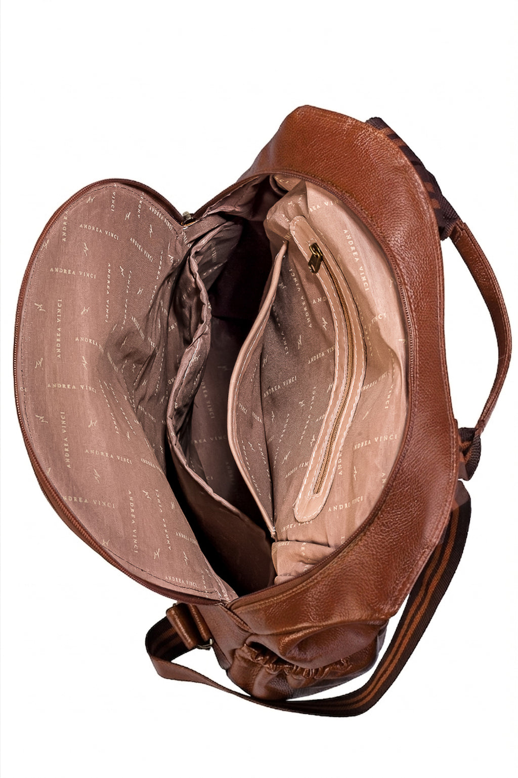 Mochila antifurto grande de couro liso Suzana