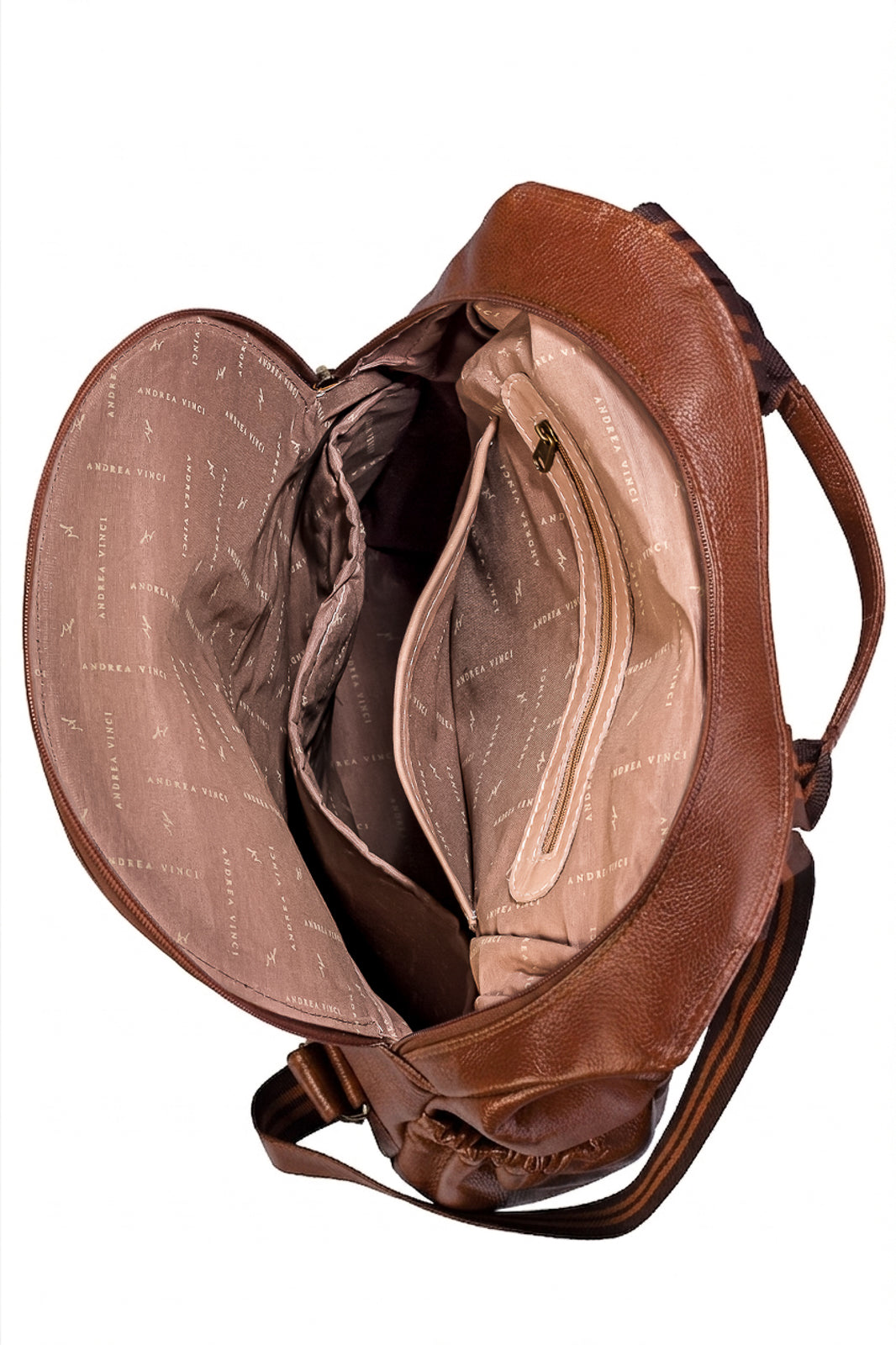 Mochila antifurto grande de couro liso Suzana