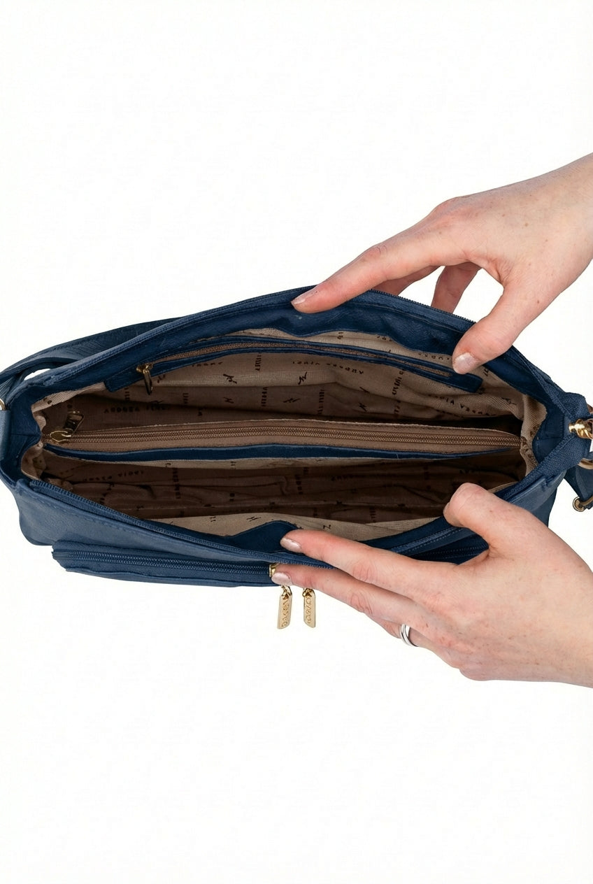 Bolsa de couro liso tiracolo Ninna