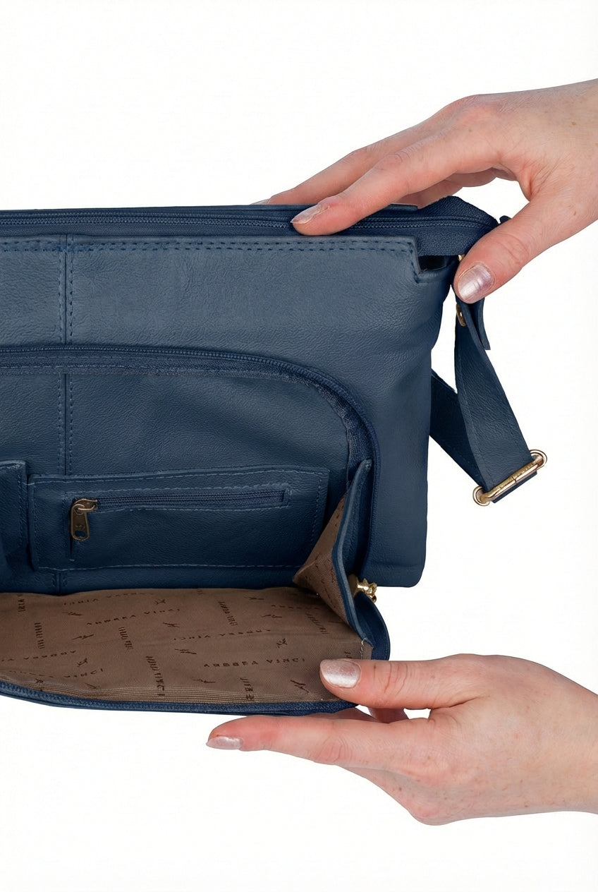 Bolsa de couro liso tiracolo Ninna