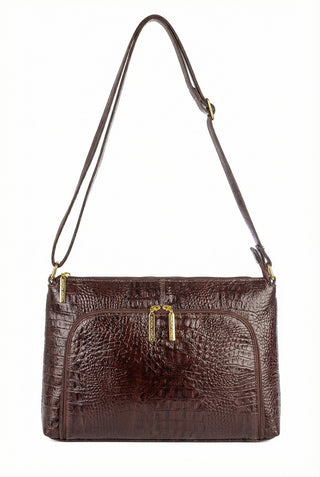 Bolsa de couro croco tiracolo Ninna