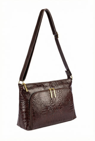 Bolsa de couro croco tiracolo Ninna