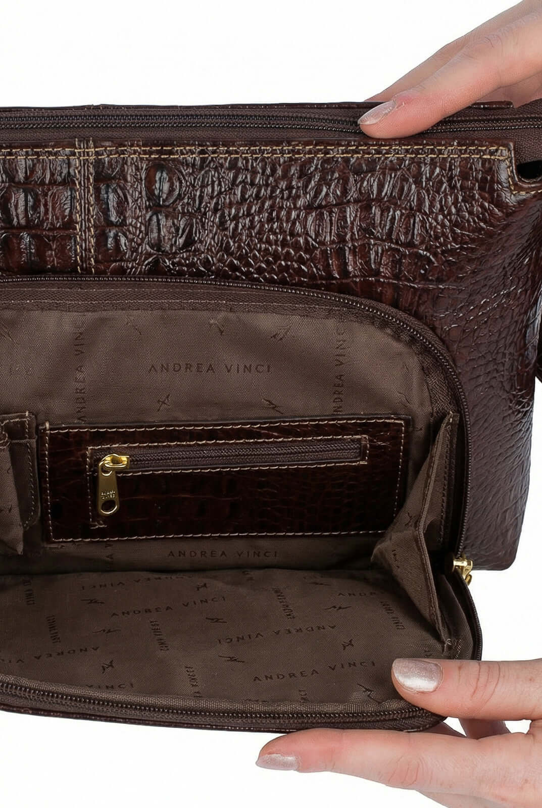 Bolsa de couro croco tiracolo Ninna - Enluaze