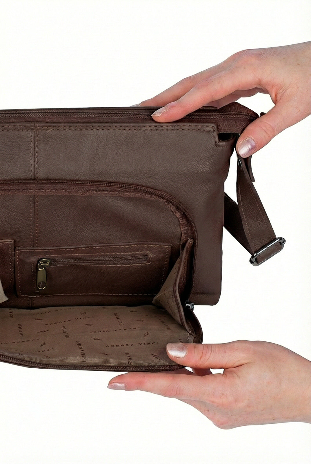 Bolsa de couro liso metais grafite tiracolo Ninna