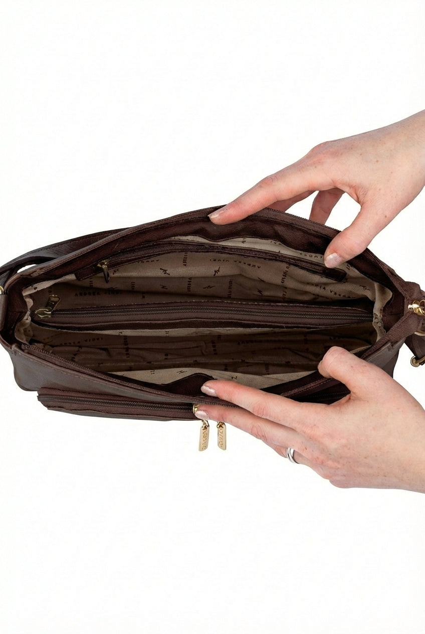 Bolsa de couro liso tiracolo Ninna