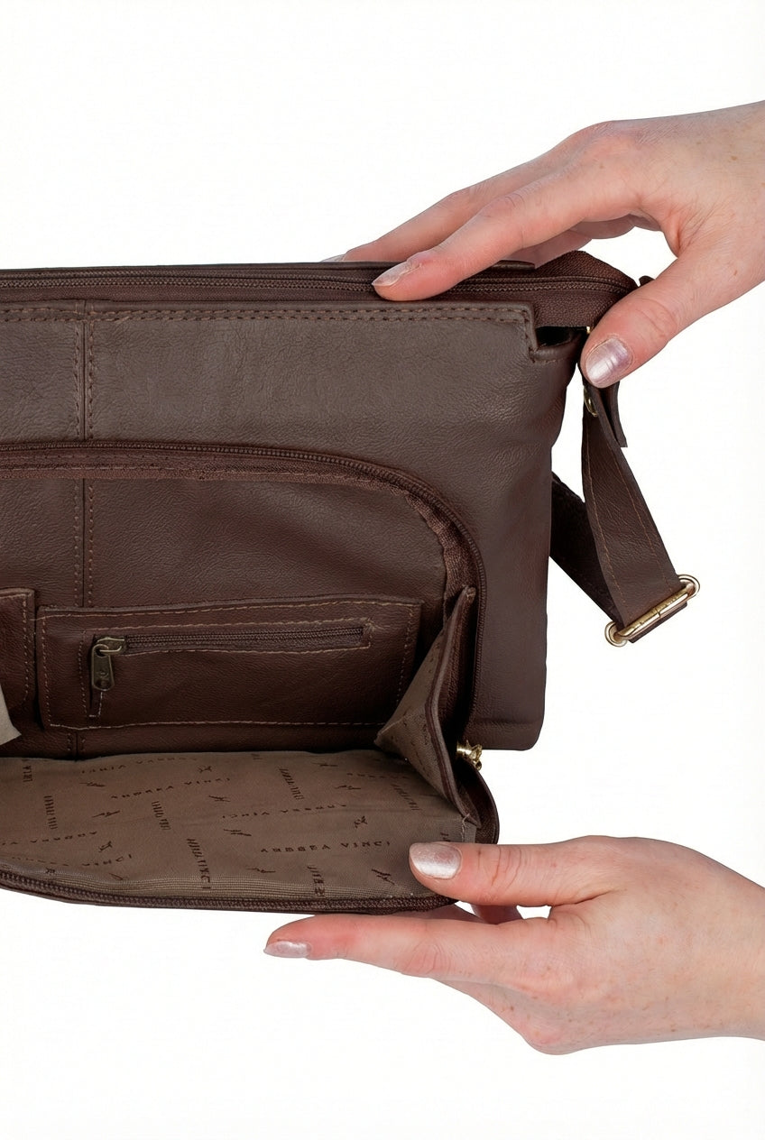 Bolsa de couro liso tiracolo Ninna