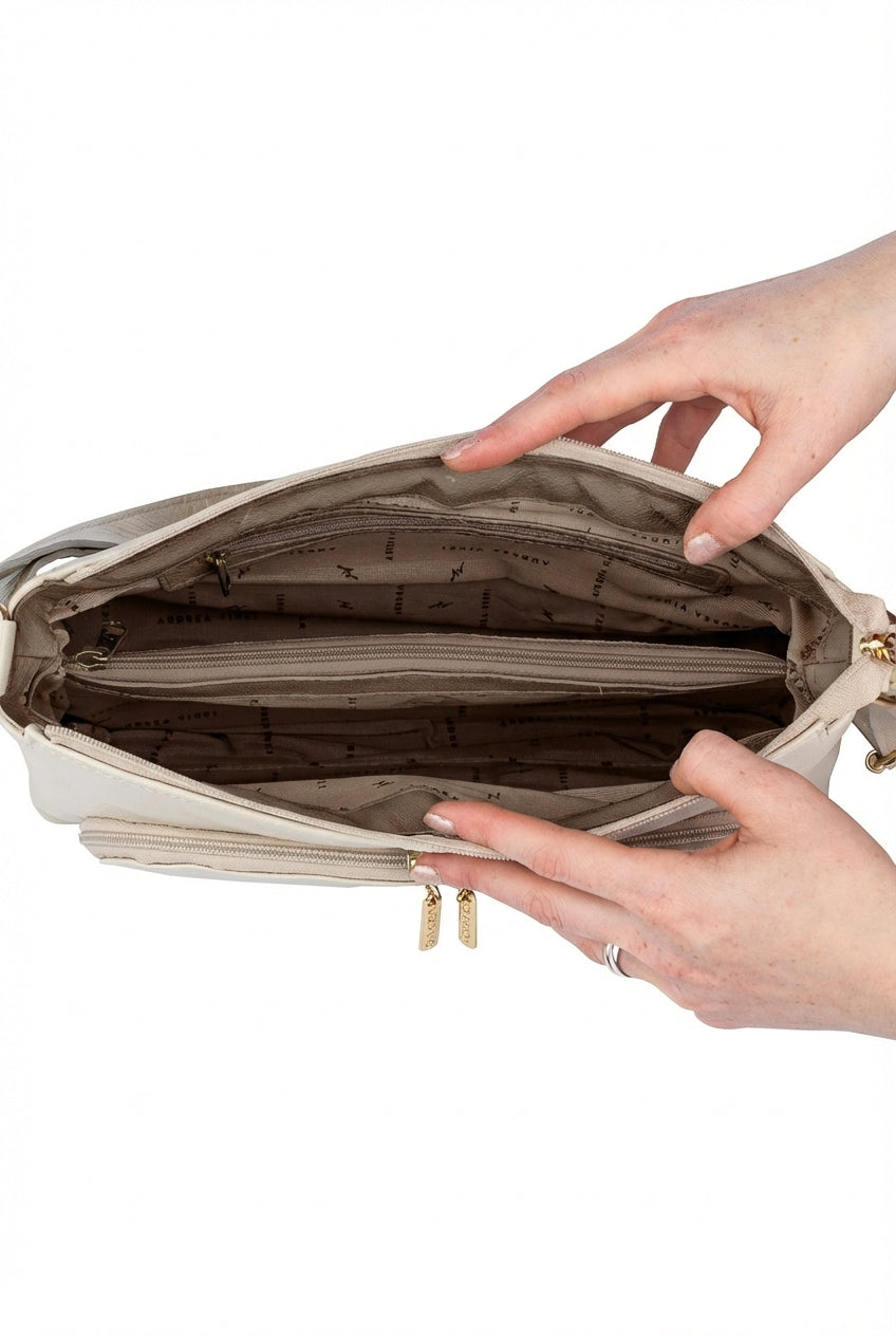 Bolsa de couro liso tiracolo Ninna