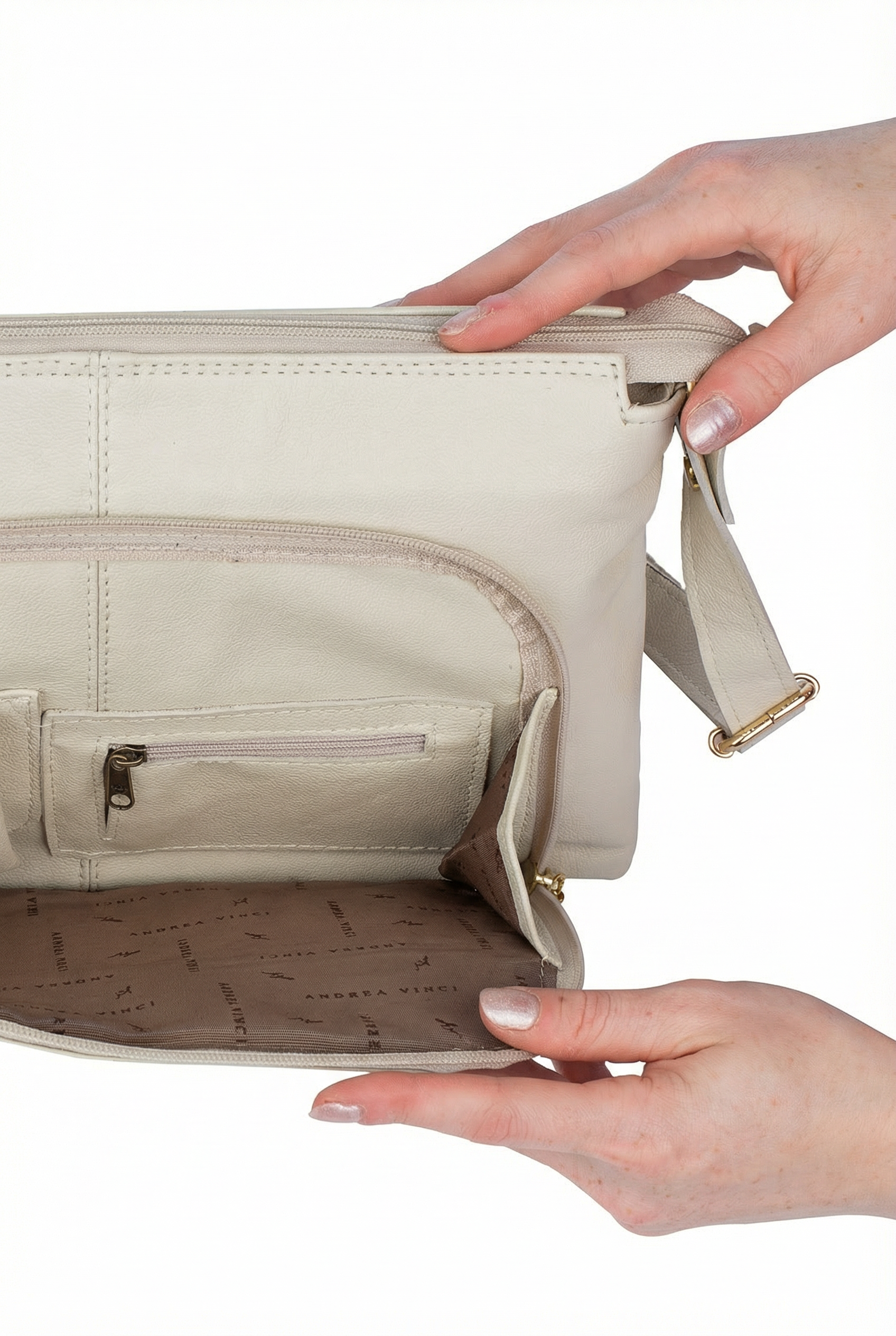 Bolsa de couro liso tiracolo Ninna