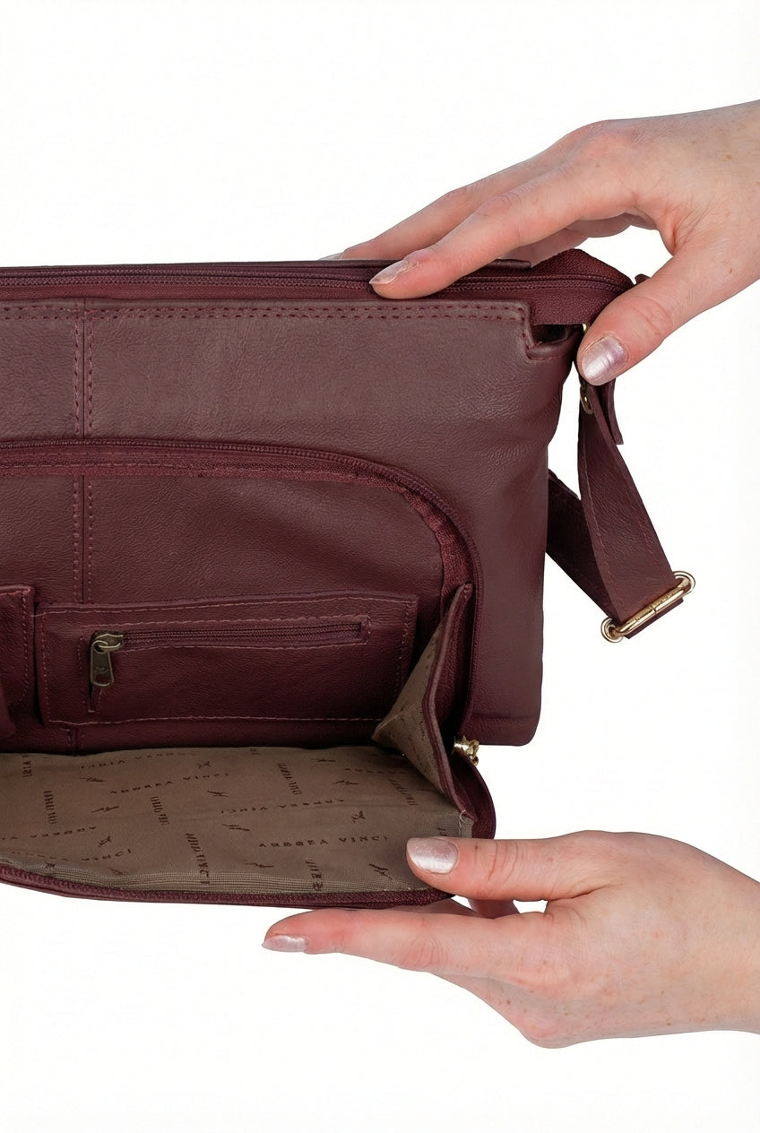 Bolsa de couro liso tiracolo Ninna