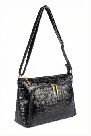 Bolsa de couro croco tiracolo Ninna