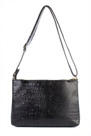 Bolsa de couro croco tiracolo Ninna