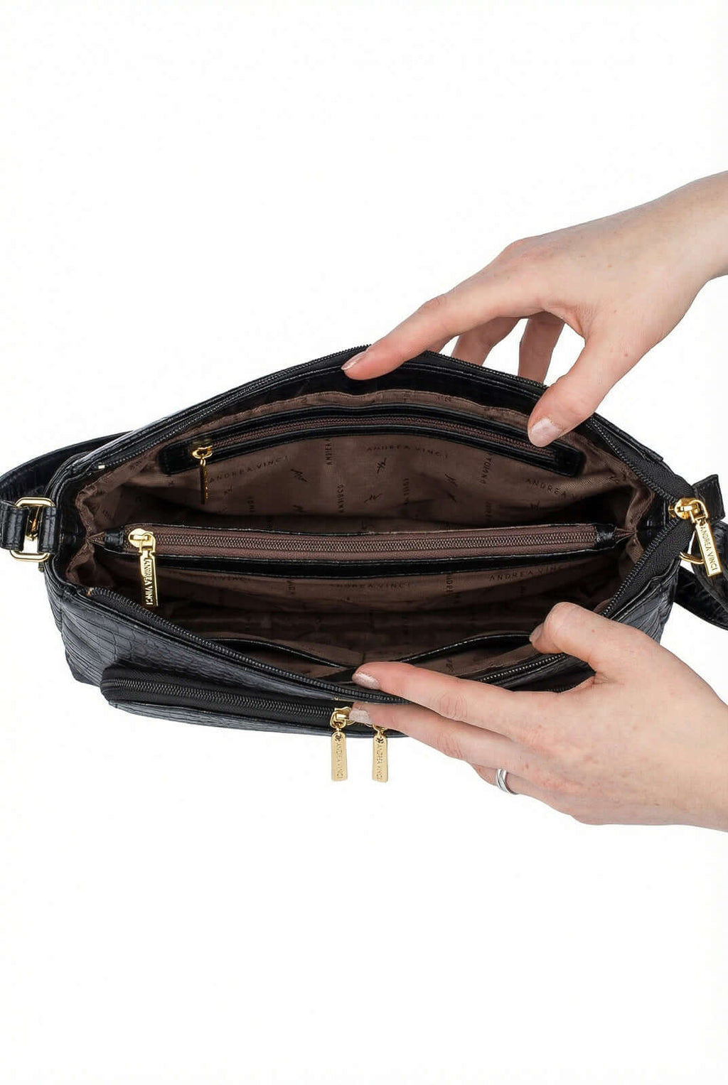 Bolsa de couro croco tiracolo Ninna - Enluaze