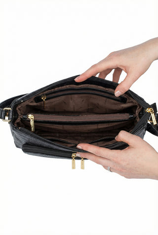 Bolsa de couro croco tiracolo Ninna