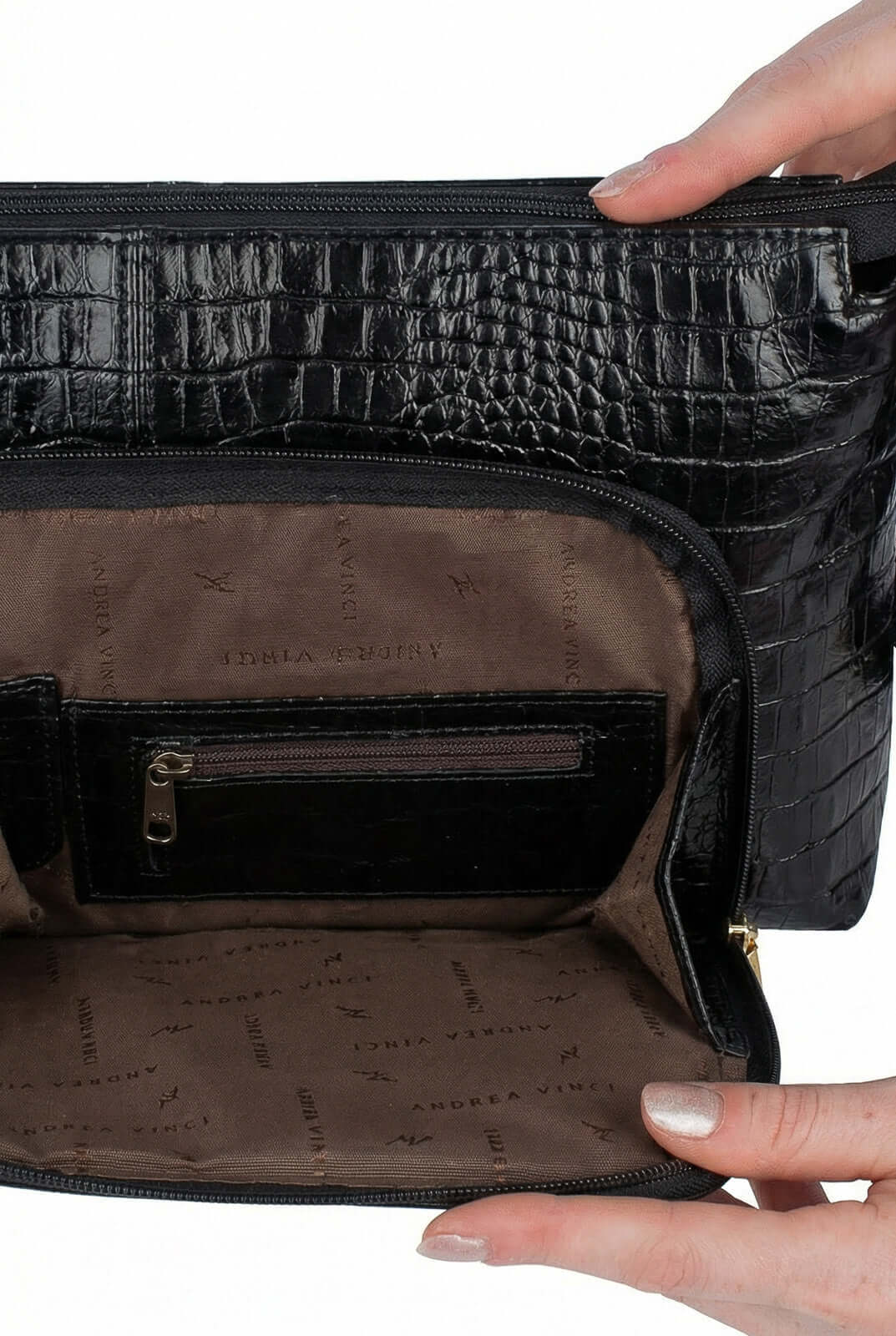Bolsa de couro croco tiracolo Ninna - Enluaze