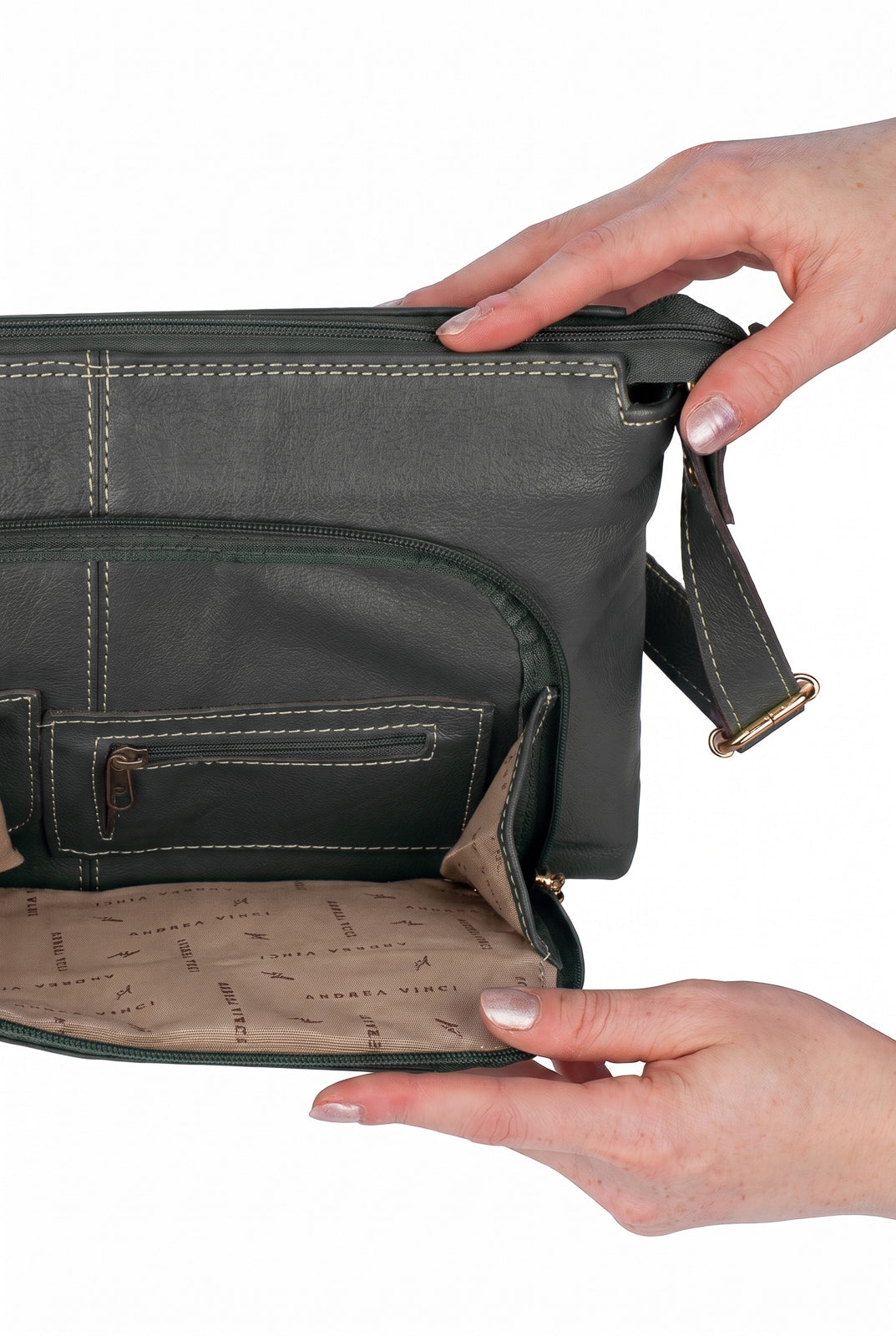 Bolsa de couro liso tiracolo Ninna