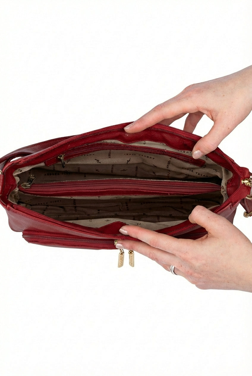 Bolsa de couro liso tiracolo Ninna