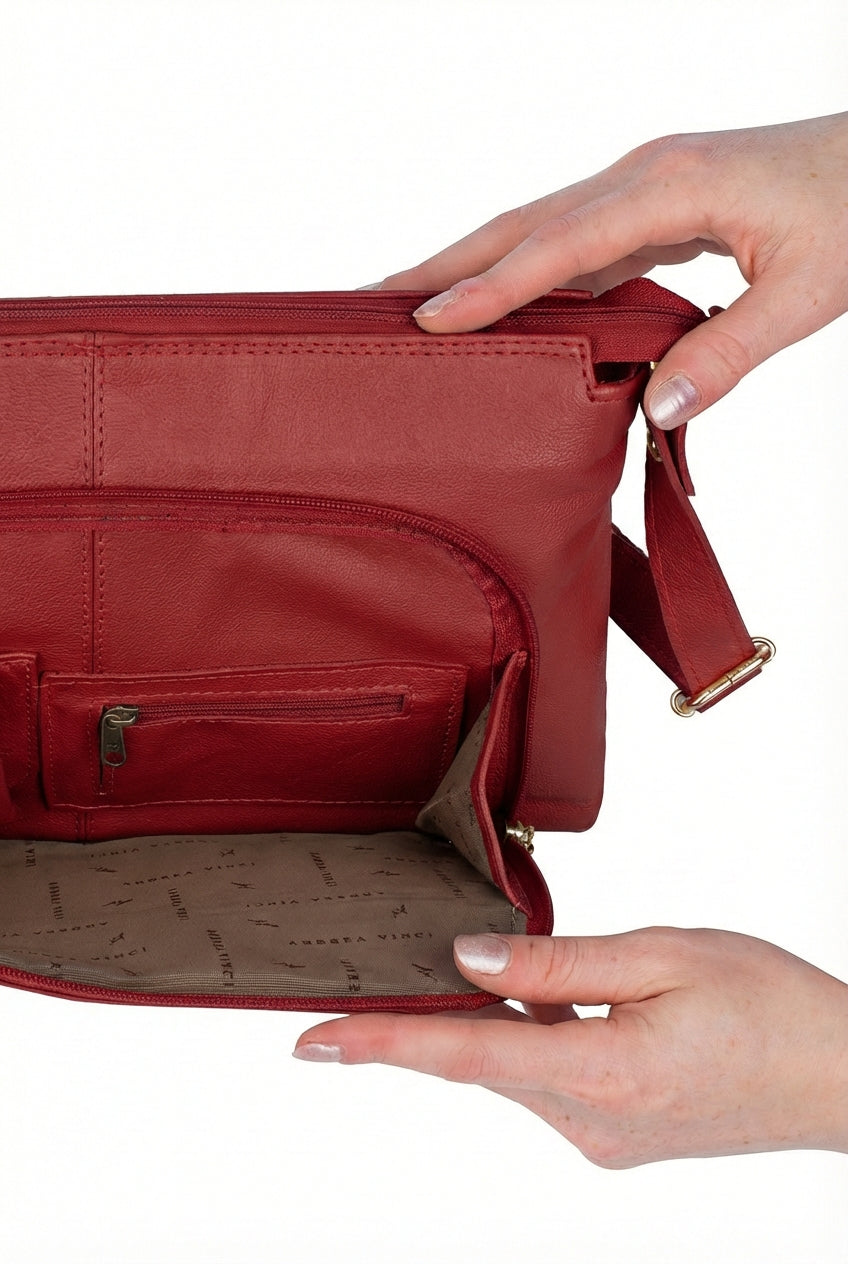 Bolsa de couro liso tiracolo Ninna