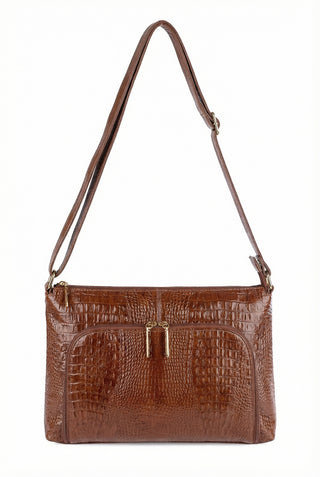 Bolsa de couro croco tiracolo Ninna