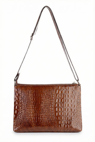 Bolsa de couro croco tiracolo Ninna