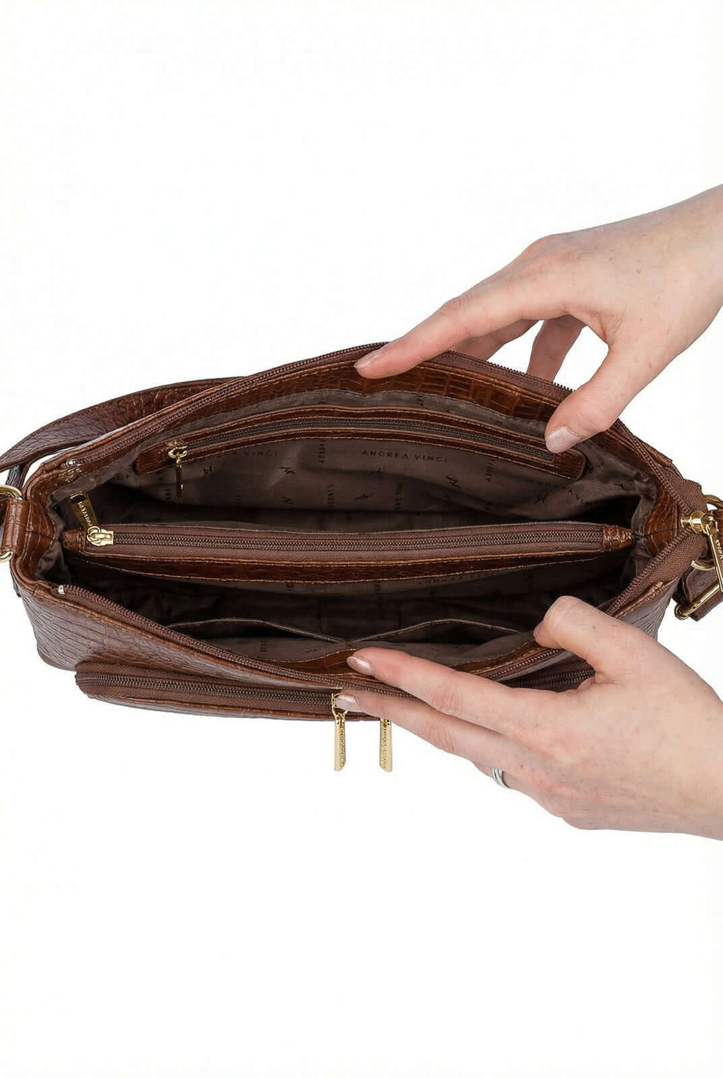 Bolsa de couro croco tiracolo Ninna - Enluaze