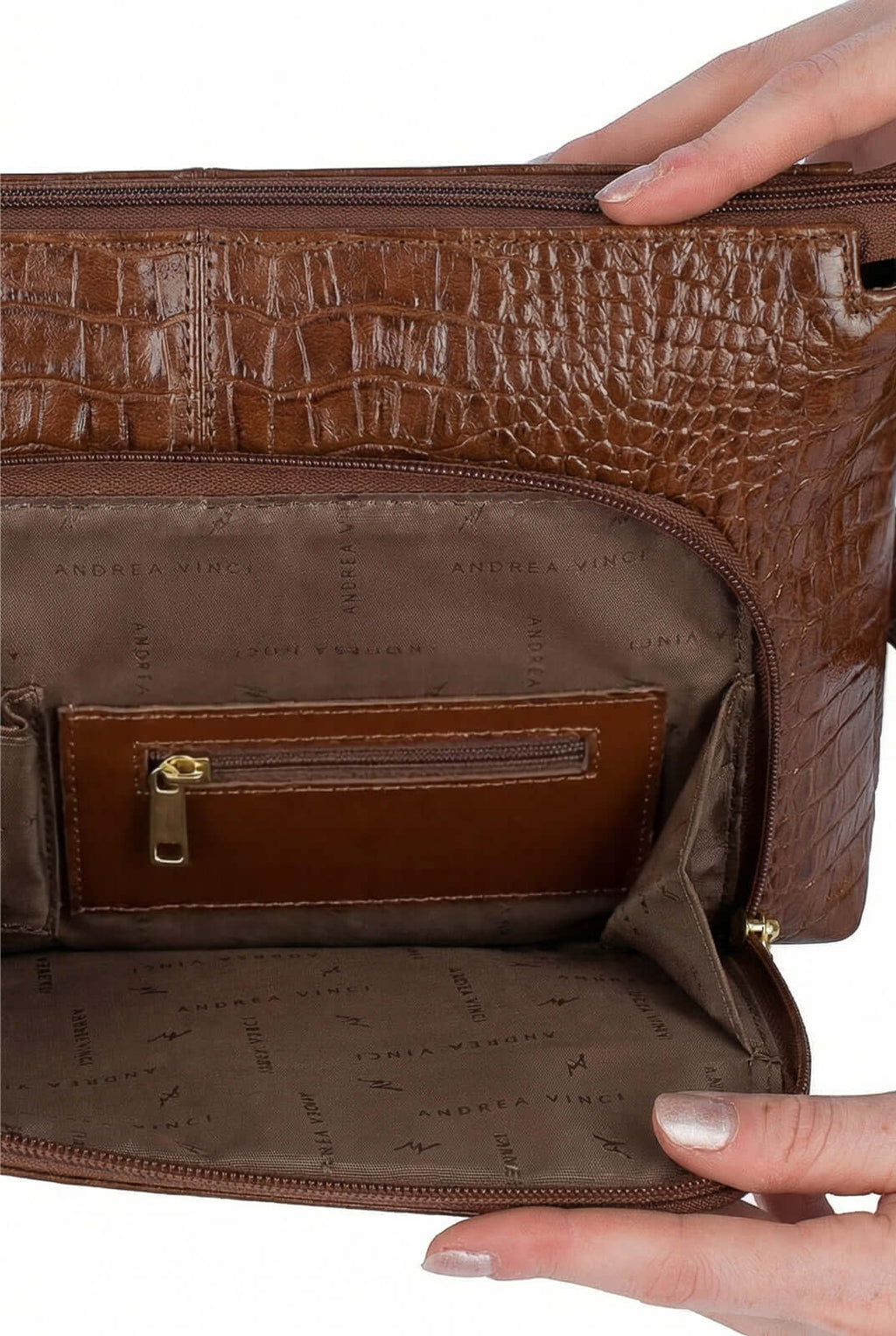 Bolsa de couro croco tiracolo Ninna - Enluaze