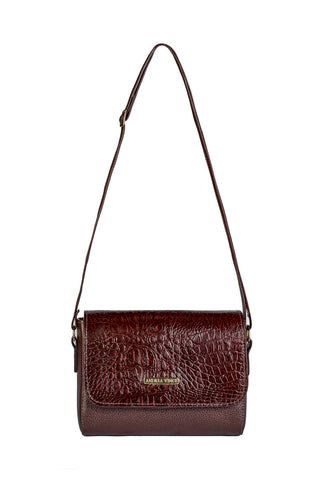 Mini bolsa transversal de couro croco Josi