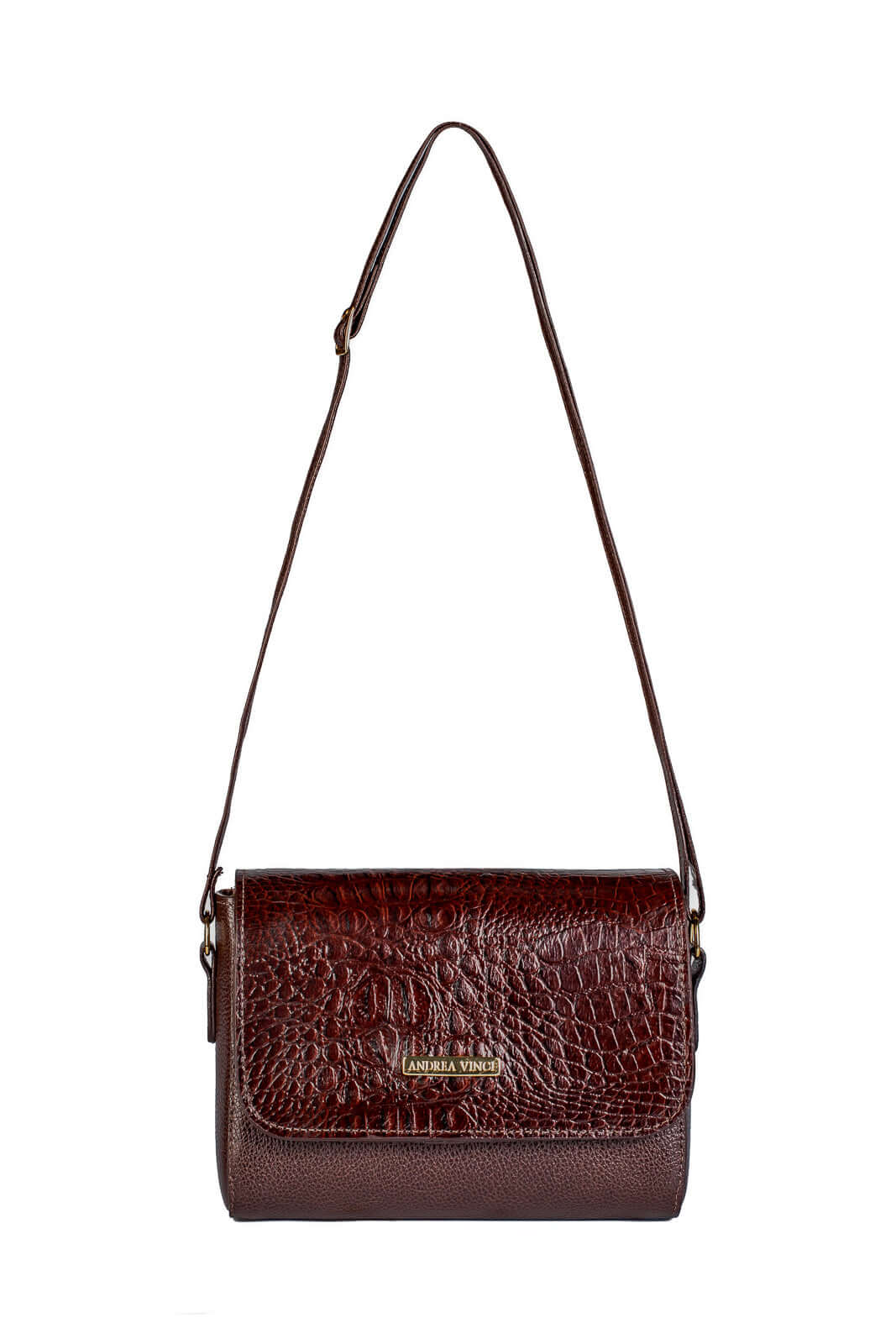 Mini bolsa transversal de couro croco Josi - Enluaze