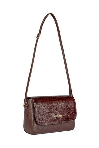 Mini bolsa transversal de couro croco Josi