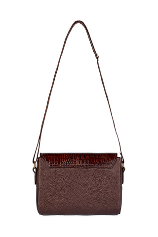 Mini bolsa transversal de couro croco Josi