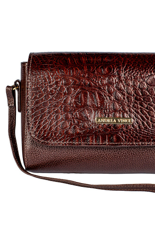 Mini bolsa transversal de couro croco Josi