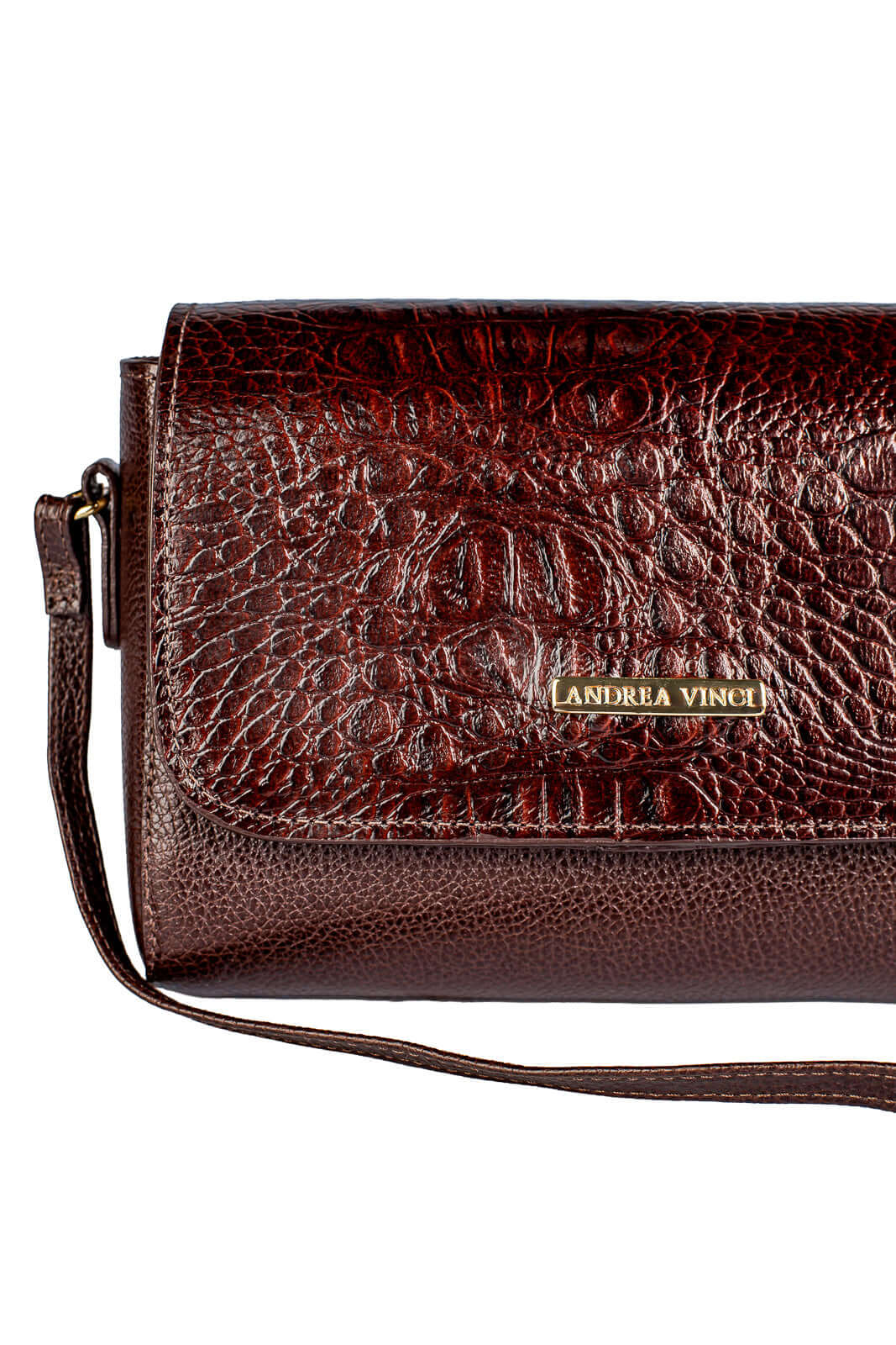 Mini bolsa transversal de couro croco Josi - Enluaze