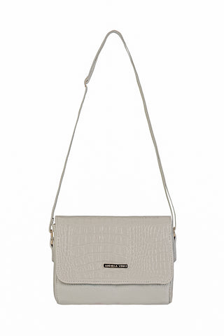 Mini bolsa transversal de couro croco Josi