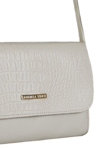 Mini bolsa transversal de couro croco Josi